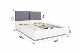 Кровать "Винтер"1600 ПМ с ортопедическим основанием с подъемным механизмом модуль 16