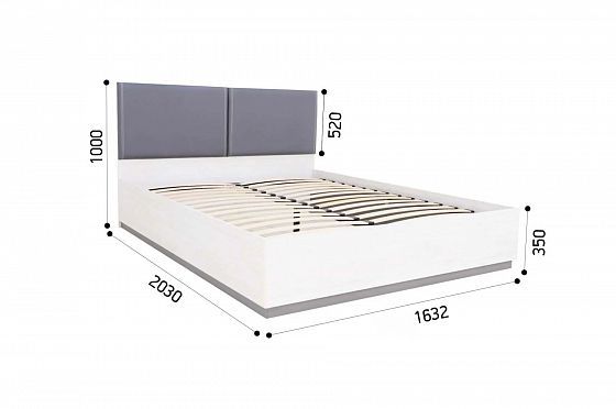 Кровать "Винтер"1600 ПМ с ортопедическим основанием с подъемным механизмом модуль 16 - размеры