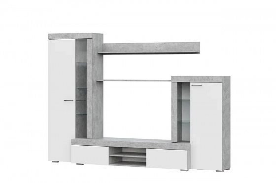 Мебель для гостиной "МГС 5" - Мебель для гостиной "МГС 5": Цемент светлый/Белый