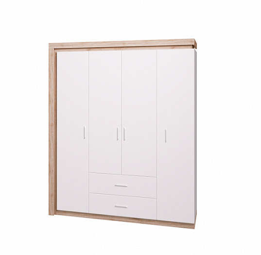 Шкаф 4-х дверный для одежды с ящиками без зеркал "Люмен" №16 - Шкаф 4-х дверный для одежды с ящиками