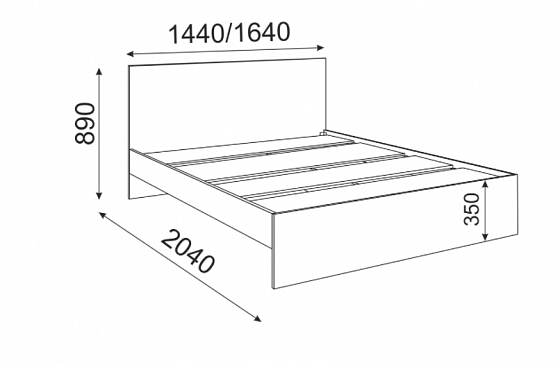 Кровать "Осло" 1600 модуль №5 - Кровать "Осло" 1600 модуль №5, Цвет: Белый поры дерева