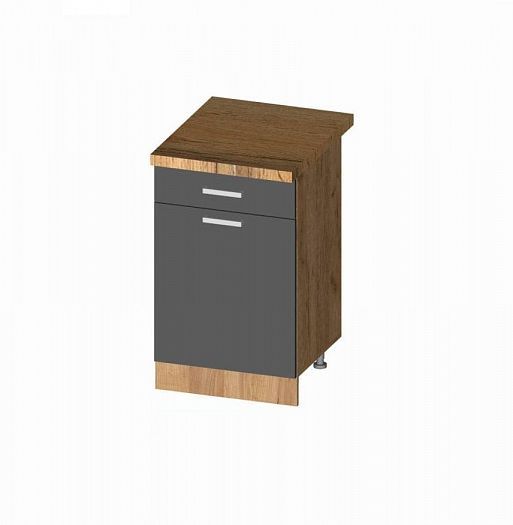 Шкаф нижний "Мерано" с 1 ящиком ШН1Я 500 - схематичный вид