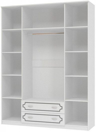 Шкаф четырехдверный "Белый Жемчуг" (Лак) с зеркалами - Шкаф четырехдверный "Белый Жемчуг" (Лак) с зе