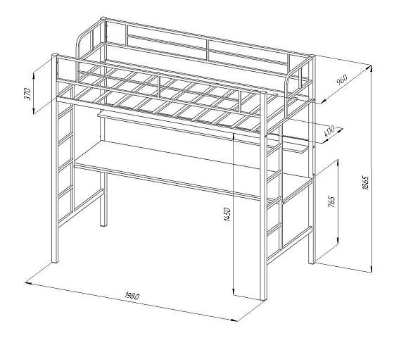 Кровать-чердак "Севилья-1.2" - Схема