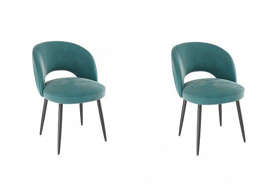 Набор стульев "Моли" (2 шт) - Набор стульев "Моли" (2 шт), Цвет: Зеленый (велюр)/Черный