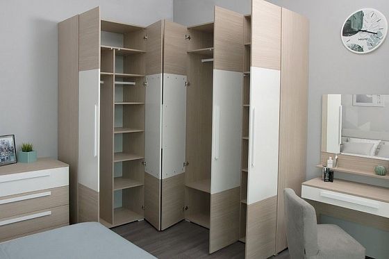 Модульная спальня "Барселона" - Наполнение шкафов, цвет: Дуб Андреа/Белый