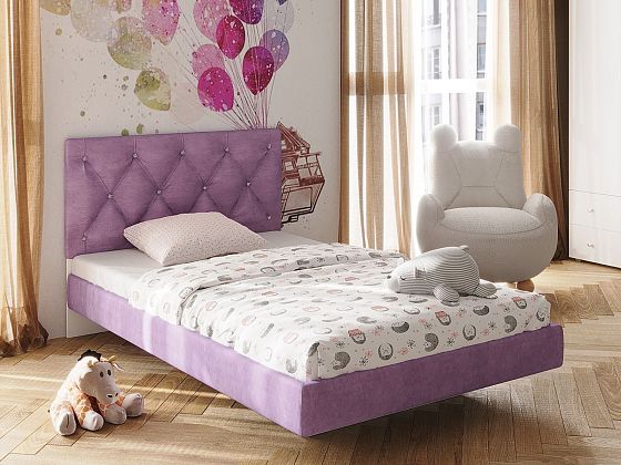 Кровать парящая "Милана МС" 900*2000 (стразы) - Розовый