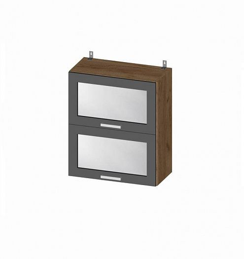 Шкаф верхний горизонтальный "Мерано" со стеклом ШВГС 600 - схематичный вид