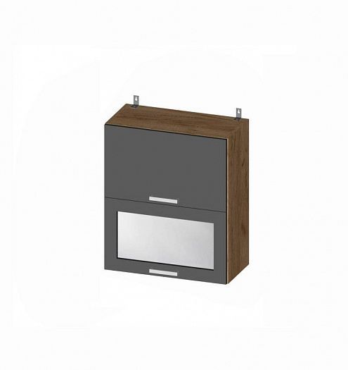 Шкаф верхний горизонтальный "Мерано" с 1 стеклом ШВГ1С 600 - схематичный вид