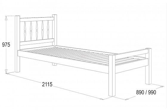 Кровать с фигурными спинками из массива (800 мм) - Схема