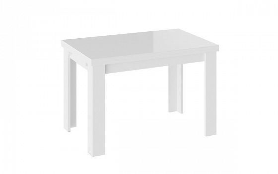 Стол обеденный раздвижной "Норман" Тип 1, Цвет: Белый/Стекло Белый глянец
