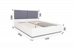 Кровать "Винтер" 1400 ПМ с ортопедическим основанием с подъемным механизмом модуль 14