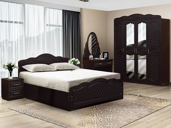Набор мебели для спальни "Венеция 5" с кроватью 1400*2000 мм глянец - Набор мебели для спальни "Вене