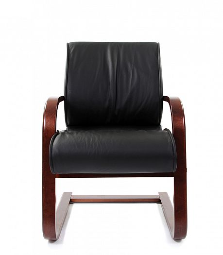 Кресло посетителя "Chairman 445 WD" - Кресло посетителя "Chairman 445 WD", Кожа черная - вид 2