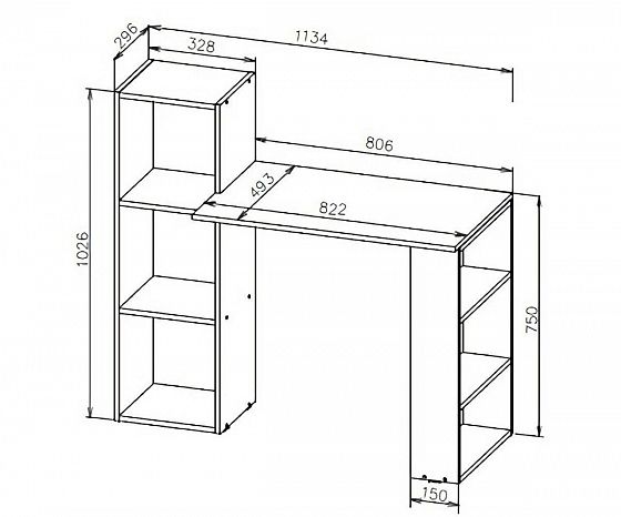 Стол компьютерный "СТК-1" (NN-Мебель) - Схема