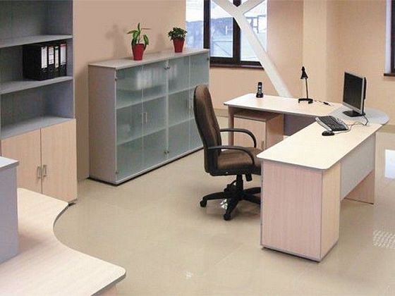 Мебель для офиса "Профикс" - Композиция 2, цвет: Дуб Млечный/Серый