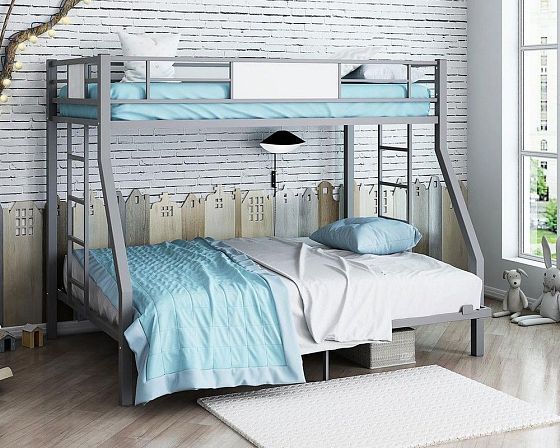 Кровать двухъярусная "Гранада 140" - В интерьере, цвет: Серый