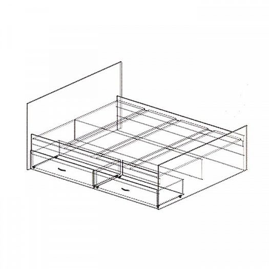 Кровать 1,2 м с 2 ящиками "Сакура" - Схема