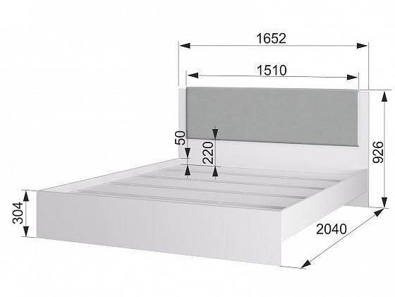 Кровать "Акцент" 1600 №16М - размеры