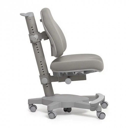 Комплект парта "Camellia" и кресло "Solidago" - Кресло, вид сбоку, цвет: Серый/Серый (ткань)