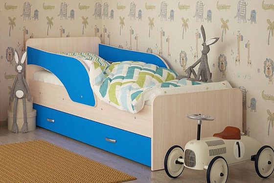 Набор мебели для детской "ДМ" Композиция 2 - Кровать "Максимка", цвет: Млечный Дуб/Синий
