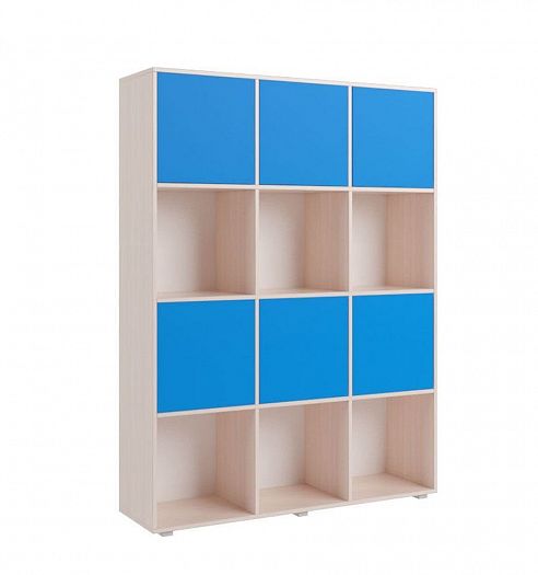 Набор мебели для детской "ДМ" Композиция 2 - Стеллаж ДМ12, цвет: Млечный Дуб/Синий