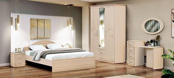 Набор мебели для спальни "Венеция 1" с кроватью 1400*2000 мм глянец - Набор мебели для спальни "Вене