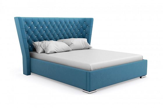 Кровать "Versal" 1800 металлическое основание/стразы - Цвет: Синий 115