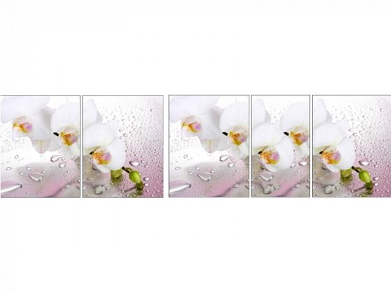 Стол "Грация" (1,45) раздвижной Стекло Оптивайт глянец (опоры массив) - Розовая орхидея (R008)