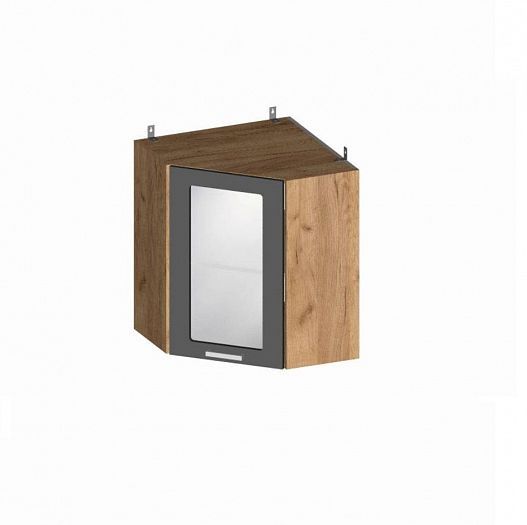 Шкаф верхний угловой со стеклом "Мерано" ШВСУ 600 - схематичный вид