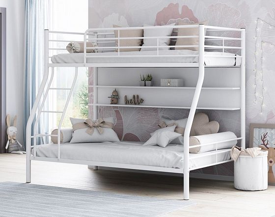 Кровать двухъярусная "Гранада-2" с полкой - Цвет: Белый/Белый