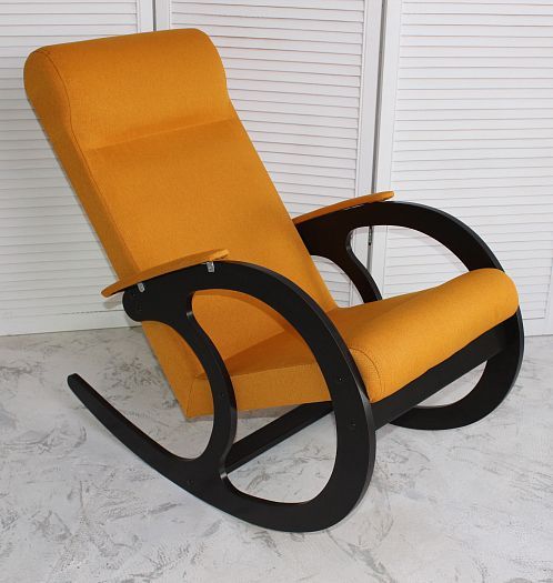 Кресло-качалка с подлокотниками "Техномебель" Кожзам, Цвет: Венге/Желтый