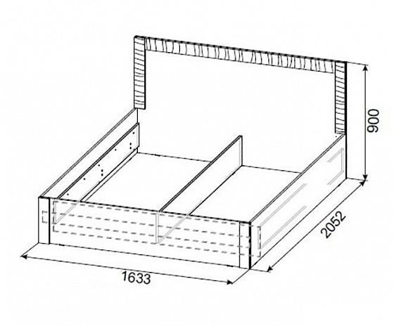 Кровать двойная универсальная "Гамма 20" 1600 мм (серия №4) + основание ЛДСП - - схема