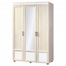 Шкаф 3-х дверный с зеркалом и тремя глянцевыми вставками "Йорк" 01.4-ШК