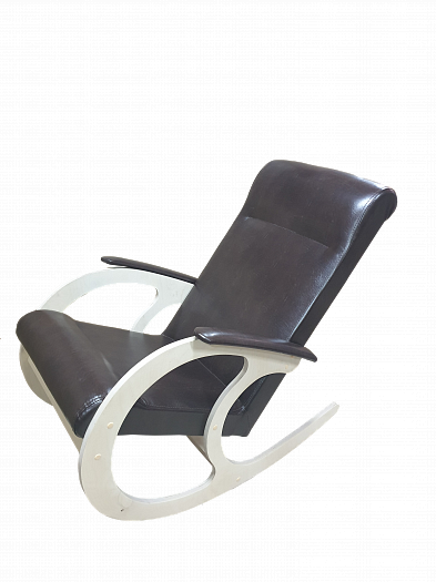 Кресло-качалка с подлокотниками "Техномебель" Кожзам, Цвет: Дуб Млечный/Темный КЗ
