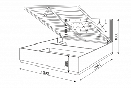 Кровать "Тиффани" 1600 с подъемным механизмом М25
