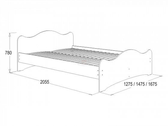 Кровать-5 "Фант" с двумя фигурными спинками без ящиков 1600*2000 мм. - Схема