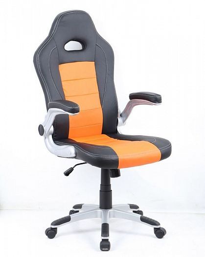 Кресло игровое "WILIAMS" - Черный/Оранжевый (Экокожа)