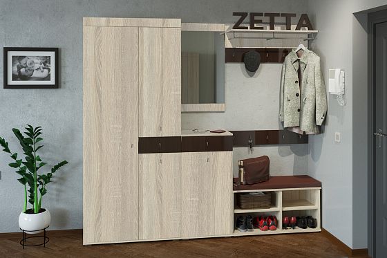 Набор мебели для прихожей "Zetta" - Набор мебели для прихожей "Zetta", Цвет: Дуб Сонома