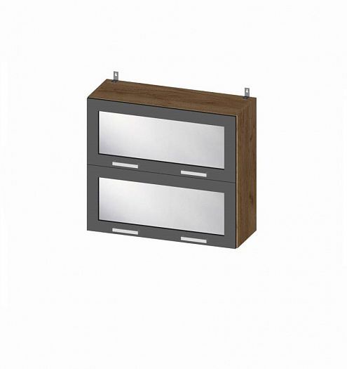 Шкаф верхний горизонтальный "Мерано" со стеклом ШВГС 800 - схематичный вид
