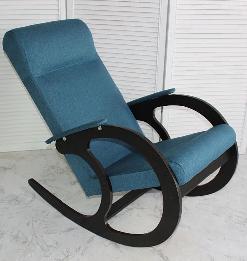 Кресло-качалка с подлокотниками "Техномебель" Кожзам, Цвет: Венге/Бирюза