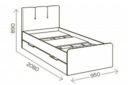 Кровать "Илия" М1 900*200 мм