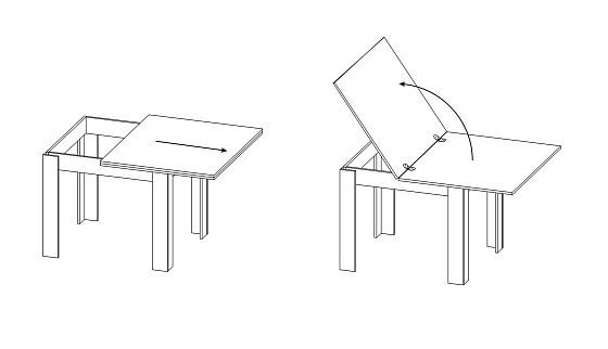 Стол обеденный раскладной СО-2 - Стол обеденный раскладной СО-2 - схема