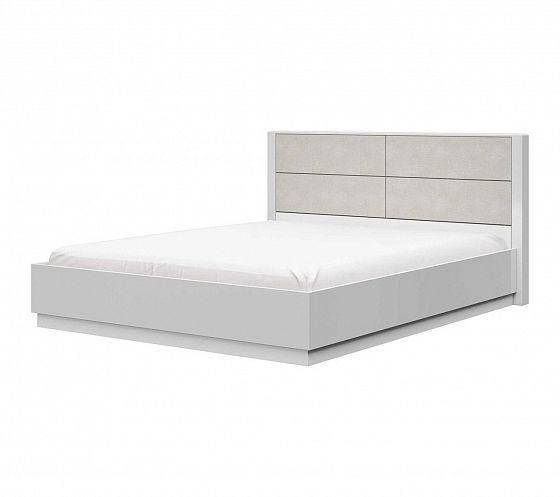 Кровать "Вива" 1600 мм с подъемным механизмом - Белый/Белый глянец/Платина