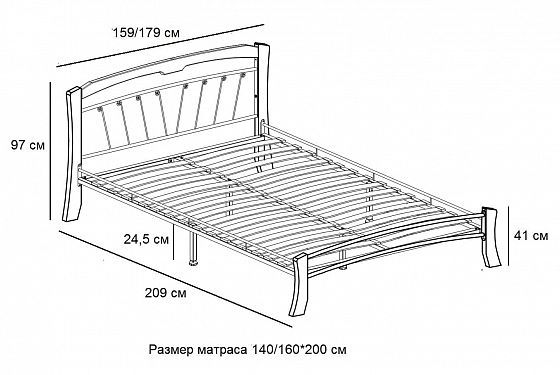 Кровать "Муза 4 ЛАЙТ" Белый/Белый - схема